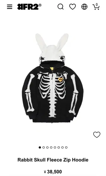 FR2 Rabbit Skull Fleece Zip Hoodie