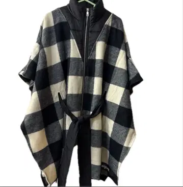 Desigual 체크 무늬 판초 케이프 코트