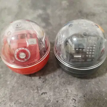 캡슐 토이 빨간색 그레이 공중전화 세트