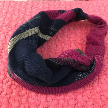 타마키 니이미 울 체크 무늬 헤어밴드