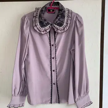 ROJITA 레이스 옷깃 라벤더 셔츠