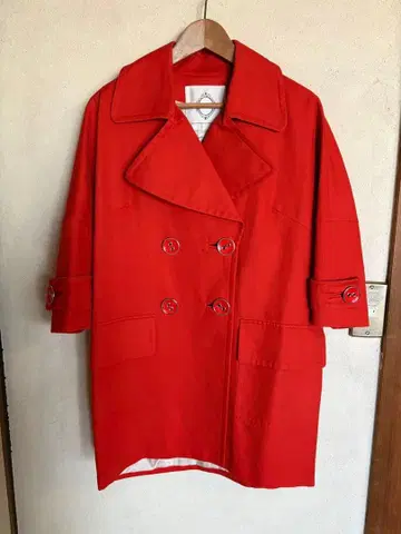 Tiara 여성용 레드 더블 브레스트 코트