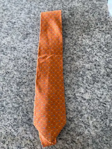 Salvatore Ferragamo 실크 넥타이 올 패턴 오렌지