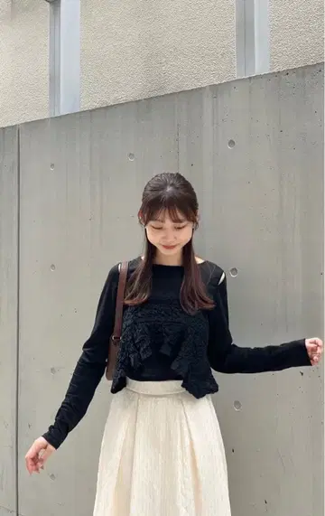 코코딜 셔링 앙상블 블랙 긴팔 상의 M (2)