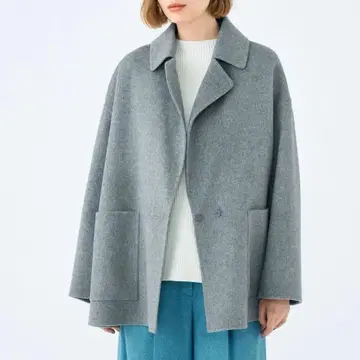 BALLSEY 프리미엄 울 리버 오픈 카라 숏코트