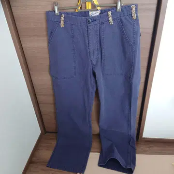 CLUCTWORKS 네이비 치노 팬츠 레오파드 포켓