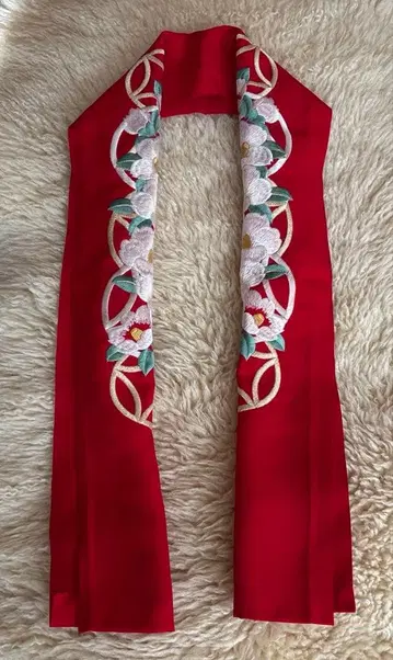 후리소데 다테지메 빨간 동백꽃 패턴