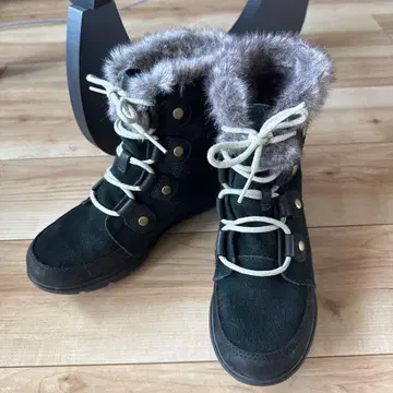 SOREL 퍼 블랙 스노우 부츠