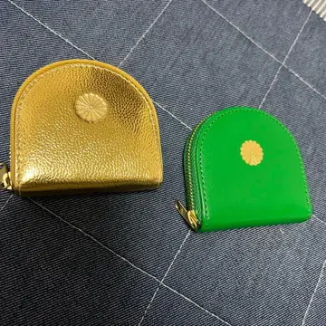 황거 지갑 동전 지갑 코인 케이스 골드 그린