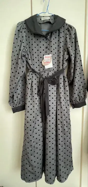 아오키 미사코 시마무라 원피스 도트 그레이