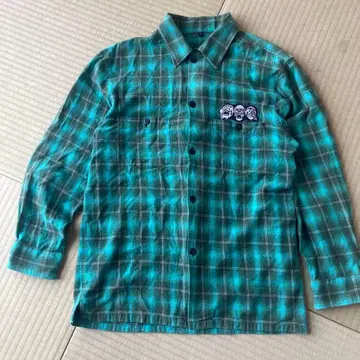 구제 의류 XL 사이즈 작게 나온 옴브레 체크 셔츠