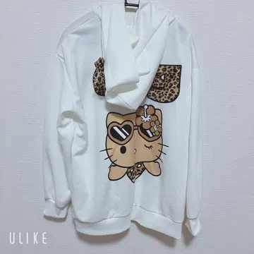 즉시 완판 egg 아베일 키티 일광화상 키티 콜라보 후드티 고양이 귀