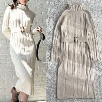 [ 새상품급 ] 리젝시 RESEXXY 와이드 리브 니트 원피스 M