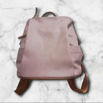 새상품급 핑크 가죽풍 백팩 수납 포켓
