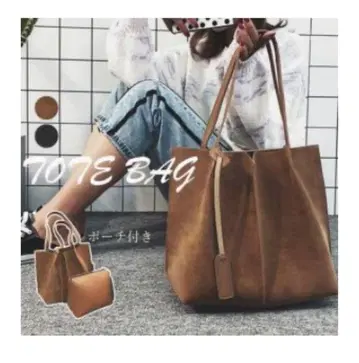 A4 토트백 빅 용량 파우치 포함 인조 가죽 토트백