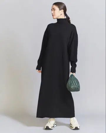터틀넥 코튼 캐시미어 니트 원피스