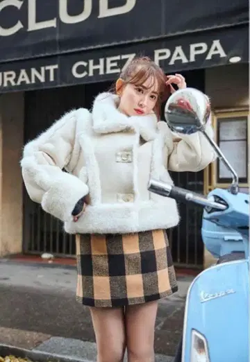 Etoile Block Check Skort beige x black