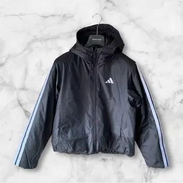 adidas 블랙 후드 부착 자켓