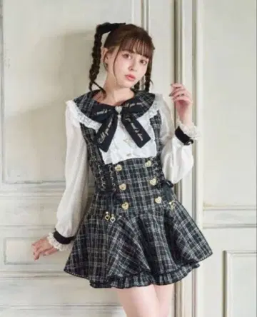 LIZLISA 리즈리사 메시지 리본 트위드 셋업