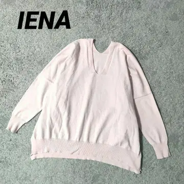 IENA 이에나 V넥 니트 스웨터 7부 소매 연분홍