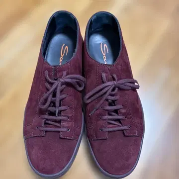 산토니 버건디 스웨이드 스니커즈