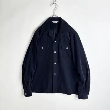 FUJITO 일본제 오픈 카라 셔츠 코듀로이 소재 네이비 S