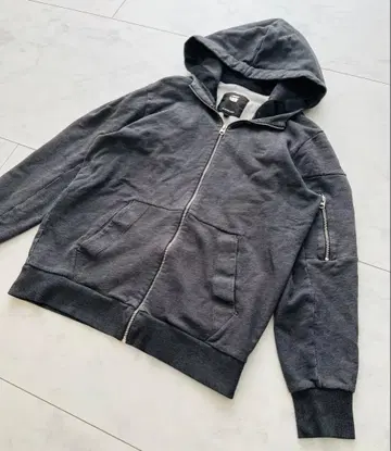 지스타로우 그레이 후드 부착 후드 맨투맨 L