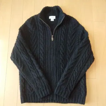 90s 00s J.CREW 피셔맨 아란 집업 니트