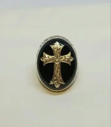 오닉스 크로스 반지 925