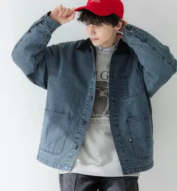 데님 자켓 코듀로이 옷깃 충전솜 커버올 오버 사이즈