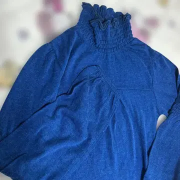 하카 하이넥 티셔츠 파랑 긴팔