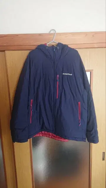 mont-bell 리버서블 다운 자켓 네이비/레드