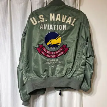 AVIREX MA1 봄버 자켓 풀 데코 이글 자수 와펜