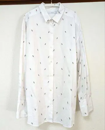 FRAMeWORK 프레임워크 깃털 페더 자수 긴팔 셔츠 화이트