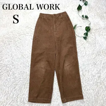 글로벌 워크 치노 팬츠 코듀로이 브라운 갈색 S 코튼 100%