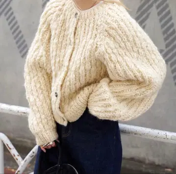 OUTDOOR PRODUCTS 네팔 울 핸드 니트 가디건