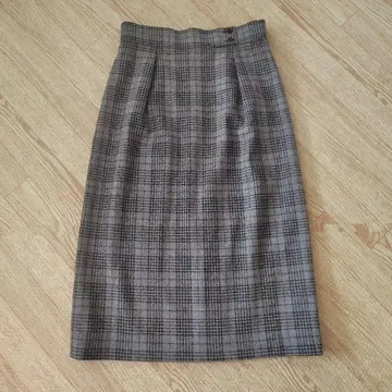 언타이틀 체크 타이트 스커트 그레이 1