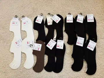 남성용 UNIQLO 베리 숏 삭스 15족 세트 (블랙 화이트 브라운)