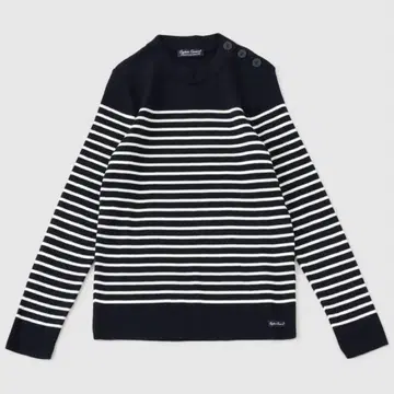 [ 새상품 ] SAINT JAMES 보더 어깨 버튼 마린 스웨터