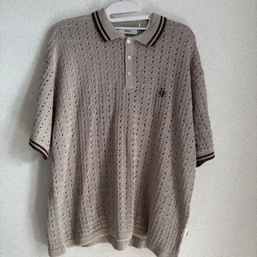 [FFEIN] 베이지 망사 편직 피케 셔츠 L