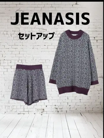 JEANASIS 기하학 패턴 니트 셋업