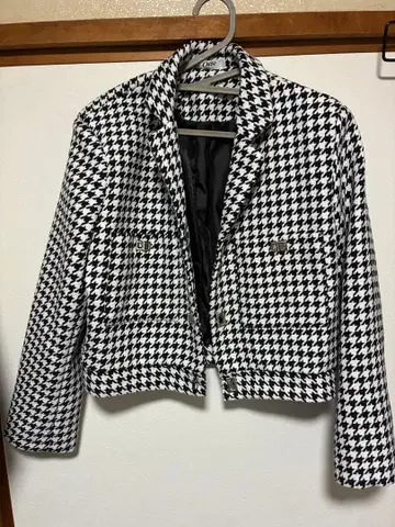 Otte 하운드 투스 패턴 숏 자켓