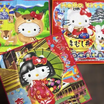 지역 한정 키티 미니 타월 나라 교토 오사카 뱀장어 덮밥