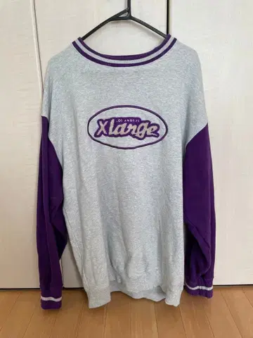 XLARGE 그레이/퍼플 맨투맨 M