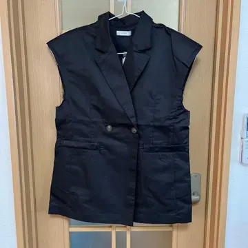 YEVS 블랙 더블 브레스트 베스트