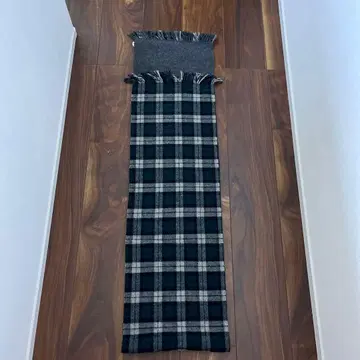 gavilal 로고 체크 무늬 머플러 그레이