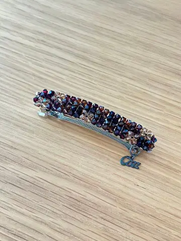 컴플렉스 비즈 머리핀 브라운