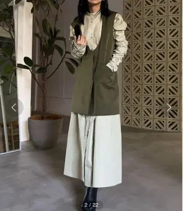 AMERI CURVE LINE VEST SET SHIRT DRESS