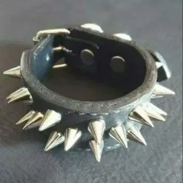 스몰 스파이크 스터드 가죽 리스트 밴드 2 x 1ROW