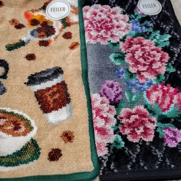 FEILER 손수건 커피와 꽃무늬